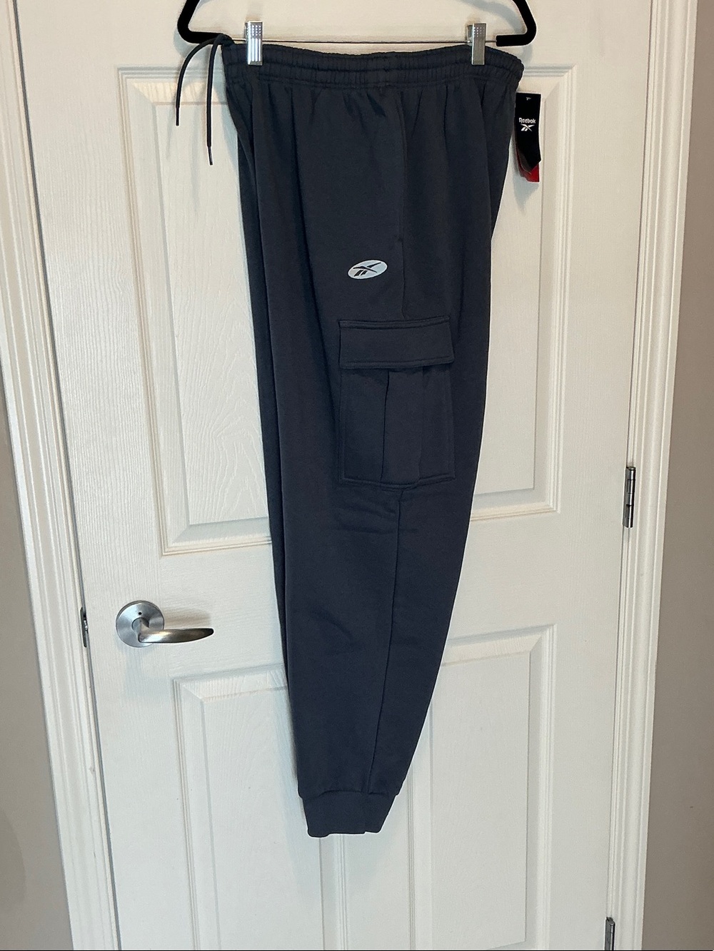 Reebok Charcoal Cargo Joggers with Side Pockets
